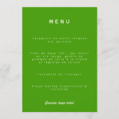 Menu de mariage Colorus - Vert Citron メニュー (正面)