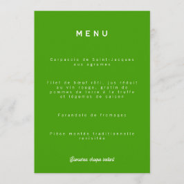 Menu de mariage Colorus - Vert Citron メニュー
