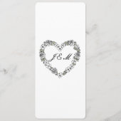 Menu de mariage en noir et blanc cœur floral メニュー (裏面)