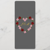 Menu de mariage gris à coeur florral メニュー (裏面)