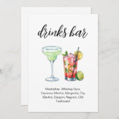 Menu Drinks Aquarela, Signature drinks 招待状 (正面/裏面)