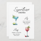 Menu Drinks de Assinatura em Aquarela (正面/裏面)