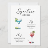 Menu Drinks de Assinatura em Aquarela (正面)