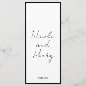 Menú Drinks Minimal Bordes Negros Boda Elegante  メニュー (裏面)