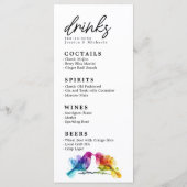 MENU + Drinks Rainbow Lovebirds Collection メニュー (裏面)
