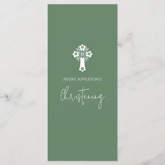 Menu Floral Cross Christeing Fern Green メニュー (裏面)