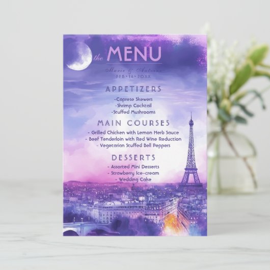 Menu + lovely text Amour Éternel  メニュー (スタンド正面)