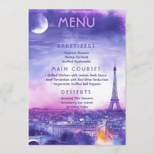 Menu + lovely text Amour Éternel  メニュー (正面)