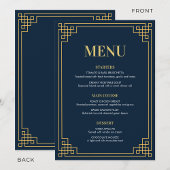 Menu Navy Gold 80th Birthday Dinner Party メニュー
