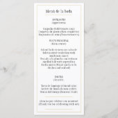 Menú oro Blanco Clásico Bilingüe Español e Inglés メニュー (正面)