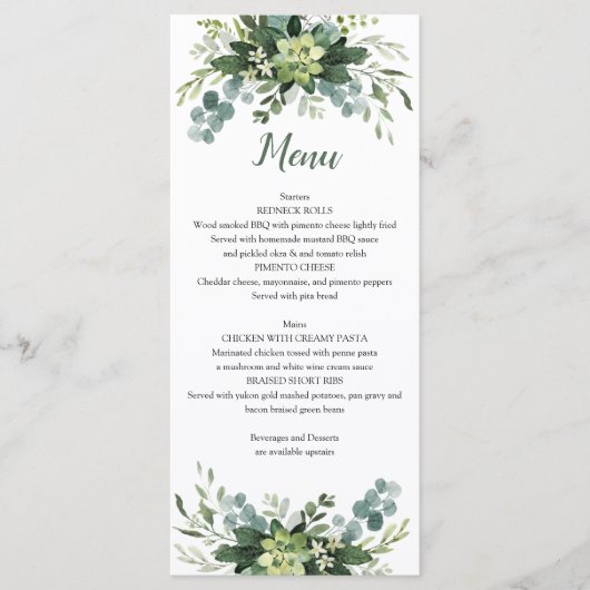 Menú Plano de vegetación メニュー (正面)