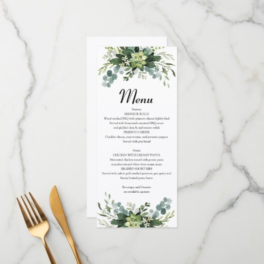 Menú Plano de vegetación メニュー (正面/裏面インサイチュ)