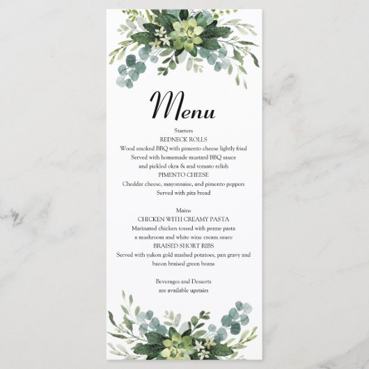 Menú Plano de vegetación メニュー (正面)