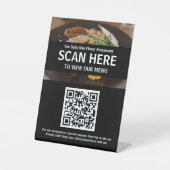Menu QR code For Cafe or Restaurant Tabletop Sign 台座サイン (正面)