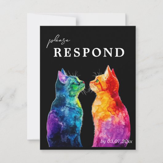 MENU + QR RSVPカード「Pureclly Yours: A Rain 出欠カード (正面)