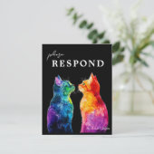 MENU + QR RSVPカード「Pureclly Yours: A Rain 出欠カード (スタンド正面)