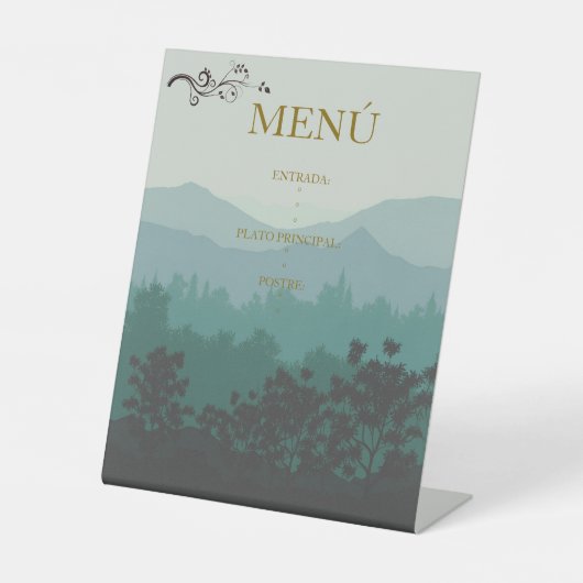 Menú Vertical de Boda 'Perfil de Montaña'  台座サイン (正面)