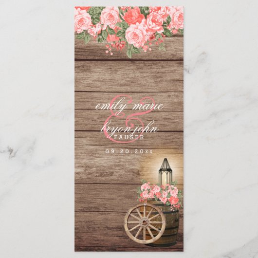 Menu - Weathered Wood Barrel and Lantern - Coral メニュー (裏面)