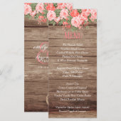 Menu - Weathered Wood Barrel and Lantern - Coral メニュー (正面/裏面)