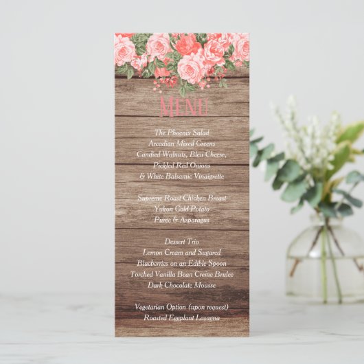 Menu - Weathered Wood Barrel and Lantern - Coral メニュー (スタンド正面)