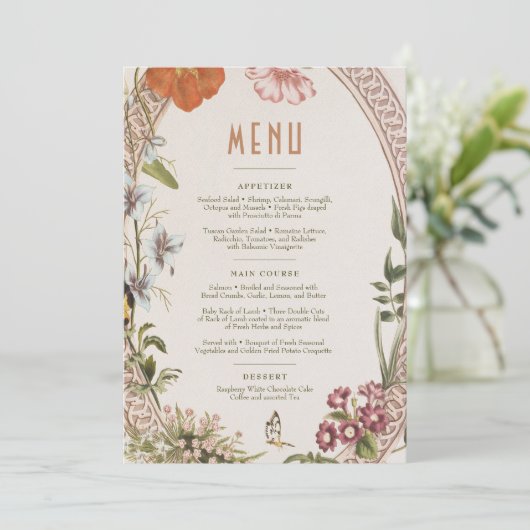 Menu Wedding Vintage Card 招待状 (スタンド正面)