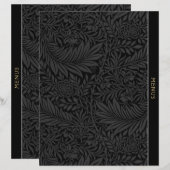 Menus | レシピ区切り | ヴィンテージ黒の花柄 (正面/裏面)