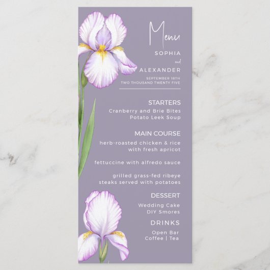 Menus for a modern wedding. メニュー (正面)