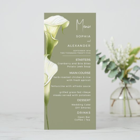 Menus for a modern wedding. メニュー (スタンド正面)