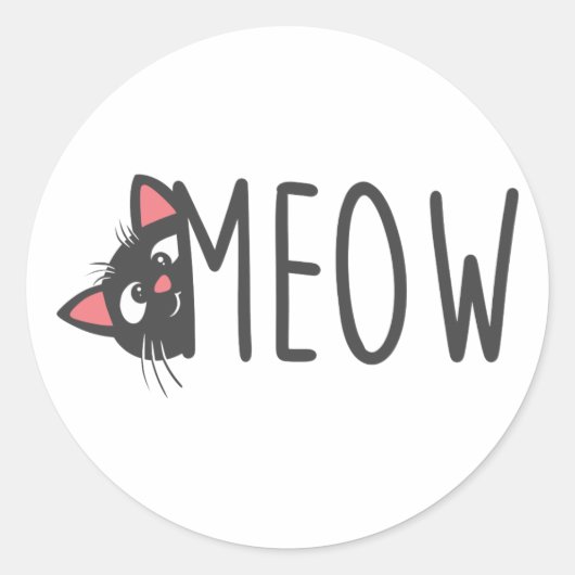 Meocat – 背景色の選択 ラウンドシール (正面)