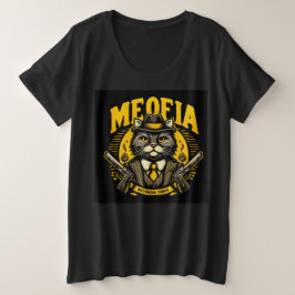 MEOFIAかわいいギャング猫 プラスサイズTシャツ