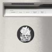 Meowは放っておいて 面白い猫 - 白 マグネット (インサイチュ (食洗機))