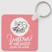 Meowは離れ私のこ怒そおもしろい- Cat キーホルダー (裏面)