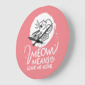 Meowは離れ私のこ怒そおもしろい- Cat ラージ壁時計 (傾斜)