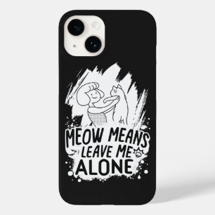 Meowは離れ私の一人のおもしろい猫を意味する – 白 Case-Mate iPhone 14ケース