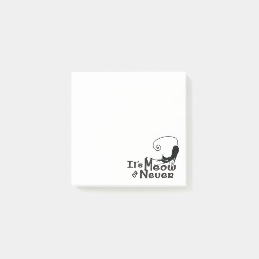 MEOWまたはNever Cat 3" x 3" Post-it®ノート ポストイット (正面)