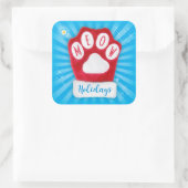 MEOWホリデーズキュートレッドポークリスマスキャットミッテン スクエアシール (バッグ)