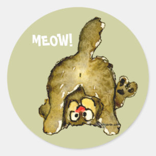 MEOWマンガ猫シール ラウンドシール