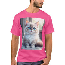「Meowモードオン - かわいい猫のプリントTシャツ」