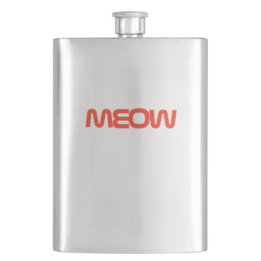 Meowヴィンテージ70sオレンジ色のNASA国際的フォント フラスク (正面)