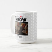 MEOW名前をカスタムする写真猫にハートを コーヒーマグカップ (正面左)