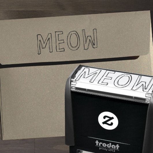 MEOW猫好きの自動手書きスタンプ セルフインキングスタンプ
