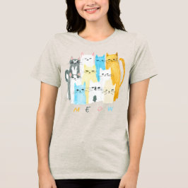 MEOW猫好きトライブレンドティーソフト女子Tシャツ トライブレンドTシャツ