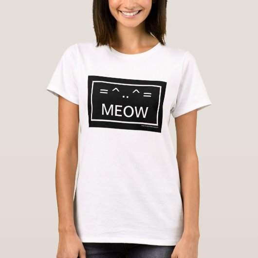 MEOW キーボード キャラクター 猫 Tシャツ (正面)