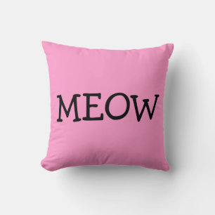 MEOW、コットン装飾用クッション、ピンク クッション