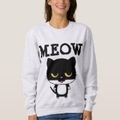 MEOW 面白い猫のTシャツ スウェットシャツ (正面)