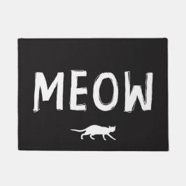 MEOW 黒と白 | 猫好きさんのための ドアマット