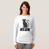 MEOW 黒猫Tシャツ Tシャツ (正面フル)