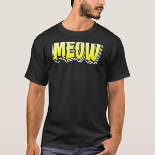 Meow 1と言うMeow Graffitiスタイル Tシャツ