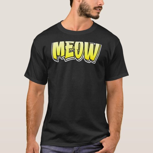Meow 1と言うMeow Graffitiスタイル Tシャツ (正面)