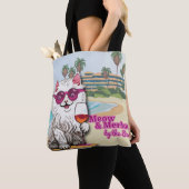 Meow and Merlot by the Sea totebag Tote Bag トートバッグ (クローズアップ)